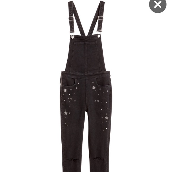 h&m overalls black